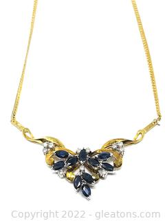 14kt Sapphire and Diamond Necklace 