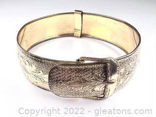 Beautiful Gold Filled Engraved Buckle Bracelet 