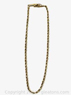 14kt Rope Chain Bracelet 