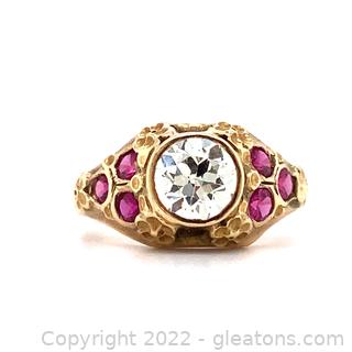 $3,850 Appraised 14K Vintage Miner Diamond Engagement Ring Size 4 3/4