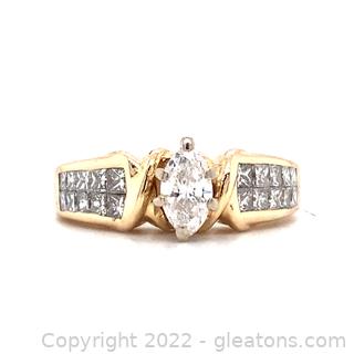 $2,500 Appraised 14K Cocktail Ring Size 6 1/4