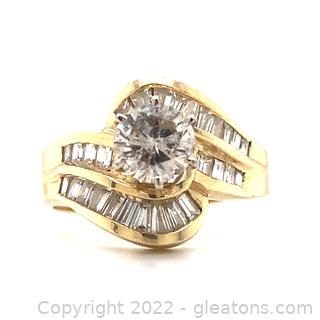 $3,100 Appraised 14K Diamond Cocktail Ring Size 9 1/2