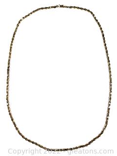 14k Yellow Gold Solid Rope Chain 