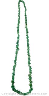 Continuous Strand of Green Adventurino Beads 