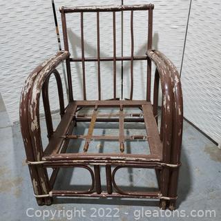 Bamboo Style Chair Frame- Needs Repainting and a Cushion 