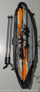 Volkl Unlimited AC3 Snow Skis & LL Bean Adventure Ski Bag & Goode Ski Poles 