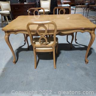 Queen Anne Style Dining Table with 3 Chairs- One is Missing Cushion 