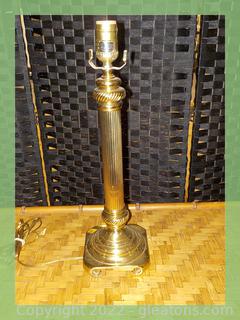 Gold-Tone Candle Stick Lamp 