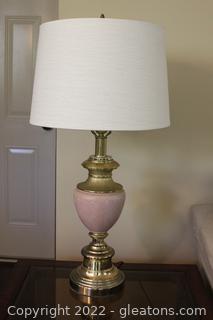 elegant pink & gold toned table lamp