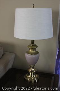 Elegant Pink & Gold Tone Table Lamp