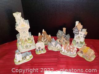 Vintage Hand-Painted English Village Buildings by David Winters (1985-1995)