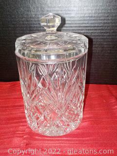 Spectacular Crystal Biscuit Barrel with Lid 