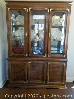 Walnut Brown China Cabinet (China Cabinet Itself Only)(Matches lot 6103)