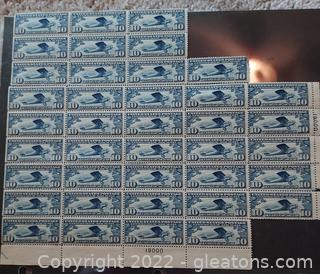 39 Lindbergh Airmail 10 cent Postage Stamps