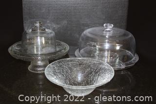 Cake Stands, Crackle Glass Bowl, Plus More 