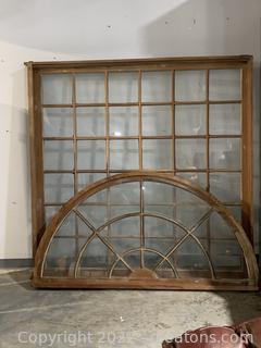 Wooden Rustic Window with Crescent Top