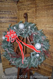 Large Decorated Christmas Wreath & Easel Not Included 