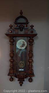Gorgeous Antique Walnut Vienna Austrian Regulator Wall Clock