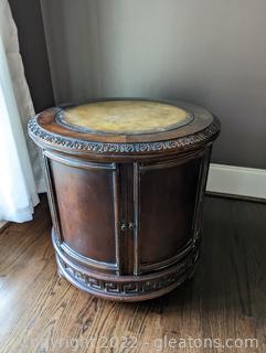 Grecian Drum Side Table/Cabinet 