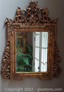 Gorgeous Beveled Wall Mirror in Gold Frame