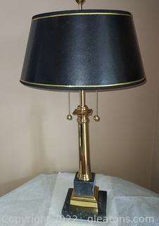 Lovely Brass and Marble Executive Desk Lamp
