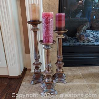 Set of 3 Beautiful Pillar Candle Holders