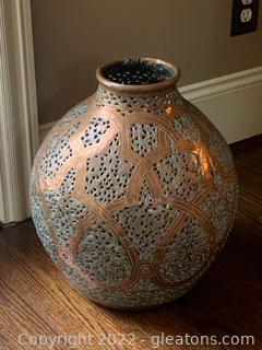 Copper Filigree Vase