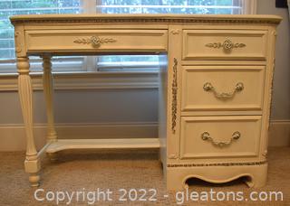 French Provincial Painted Wooden Desk 