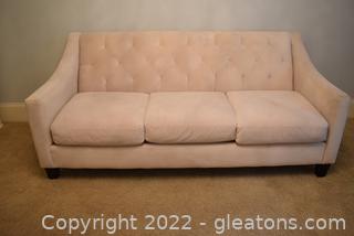 Better by Design- Max Home Furniture Ivory Velour Tufted Sofa 