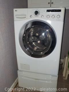 LG Direct Drive (WM2301HW) 3.6 Cu.ft. Front Load Washing Machine on Pedestal (White) 
