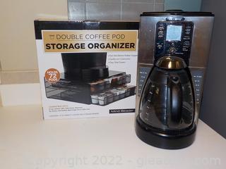 For the Coffee Lover ! Mr. Coffee 12-Cup Programmable Drip Coffee Maker and a Coffee Pod Storage Organizer 