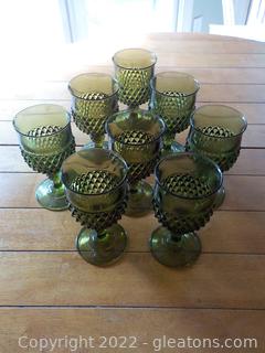 Set of 8 Vintage Indiana Glass Water Goblets 