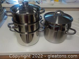 Steaming Good Lot ! All Stainless Steel 