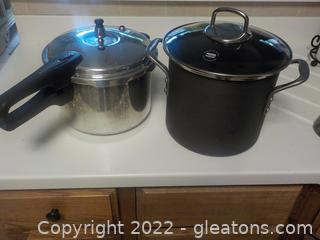Vintage T-Fal Pressure Cooker Calphalon 8qt. Stock Pot 
