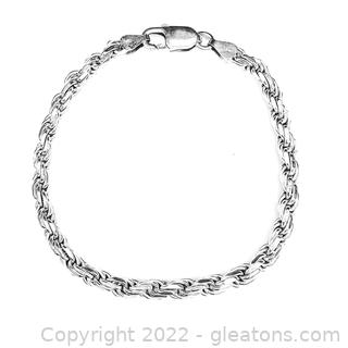 Sterling Silver Rope Bracelet 