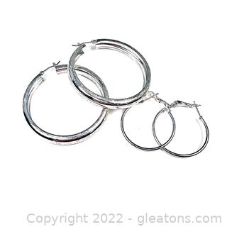 2 Pairs of Hoop Earrings (1 Sterling Silver!)