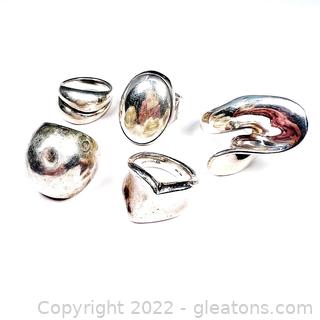 5 Sterling Silver Simple Rings 