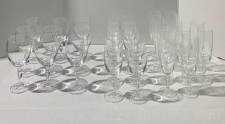 31 Pcs of Bohemia Crystal Ingrid Andrea Pattern Glassware 