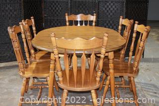 Oblong Dining Table with 6 Chairs 