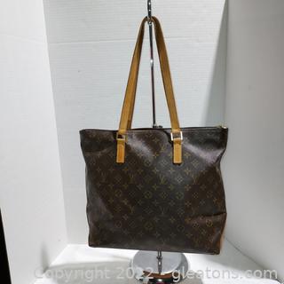 Authenticated Louis Vuitton Cabas Mezzo Tote Bag