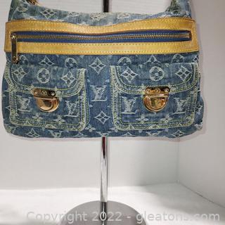 Louis Vuitton Monogrammed Denim Purse with Box and Dust Bag - Authentic