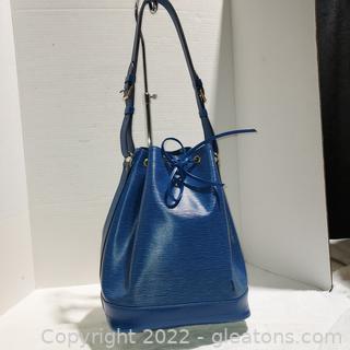 Louis Vuitton Blue Epi Noe Bucket Bag - Authentic