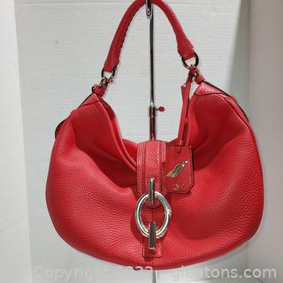 Diane Von Furstenberg Sutra Leather Hobo Bag in Sunburn & Red with Tags