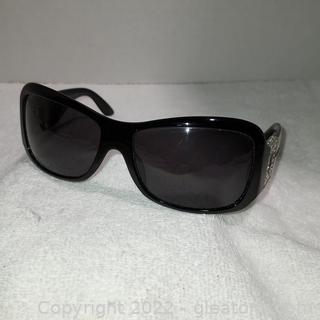 Black Bvlgari Limited Edition Sunglasses with Swarovski Crystals on Both Sides with Case