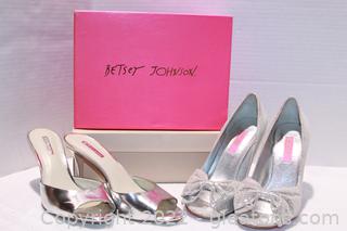 Betsey Johnson Silver Wedge Pumps & BcBGeneration Silver Heels 