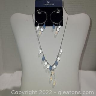 Beautiful Swarouski Necklace and Earring Set-Lagoon Blue