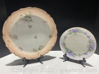 Two Antique Porcelain Plates