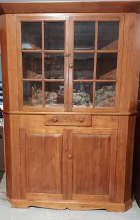 Beautiful Traditional Corner Cabinet with Glass Doors 