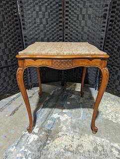 French Provincial Marble Top Table (B) 