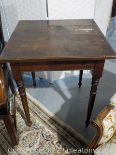 Vintage Oak Side or End Table (Possibly Handmade) 